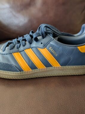 adidas Samba Navy and Yellow Leather Sneaker